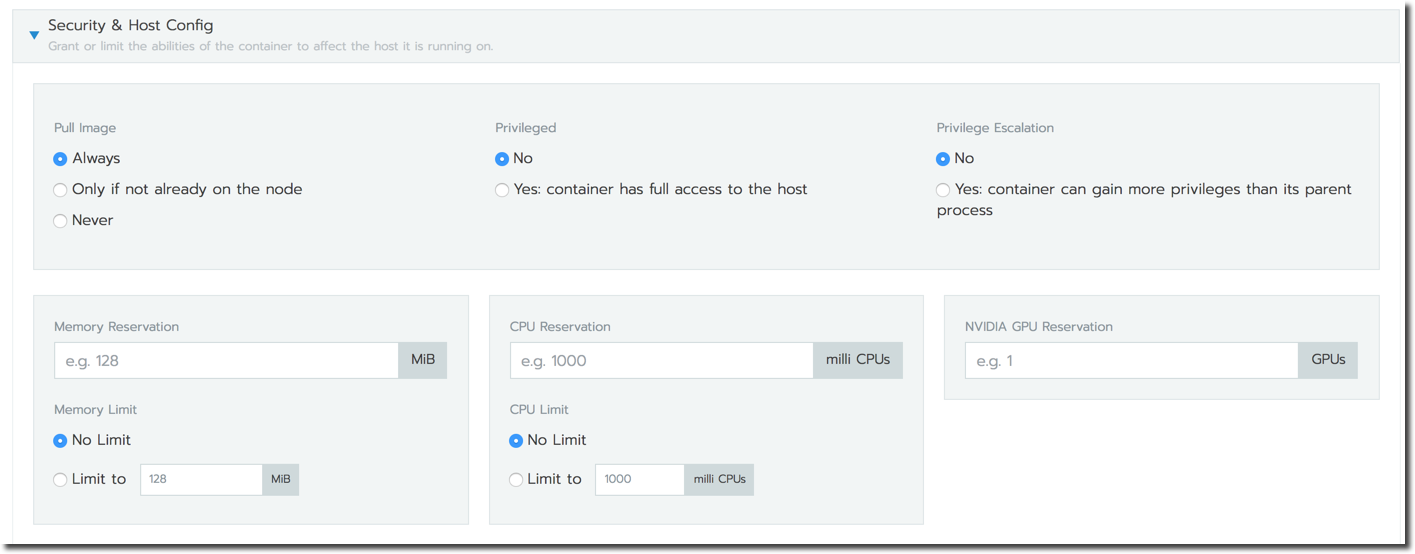 Resource Constraint Settings
