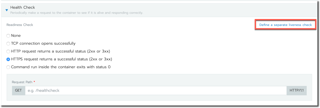 Separate Liveness Check